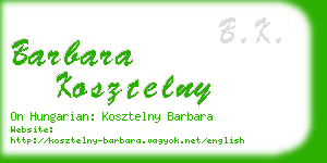 barbara kosztelny business card